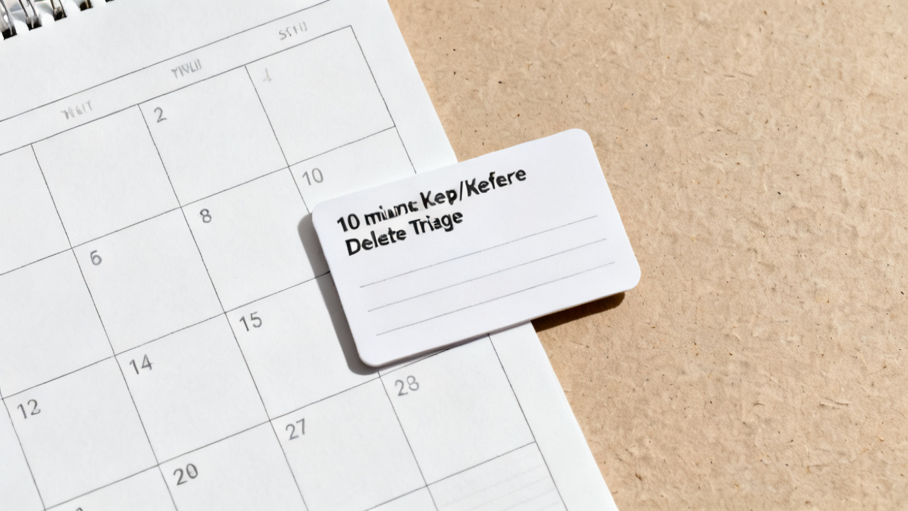 Clear a Capture Inbox in 10 Minutes Without Fancy Apps — desk detail
