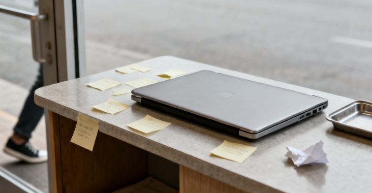 A Paper Scrap Tray Before Notes Hit the App — desk scene