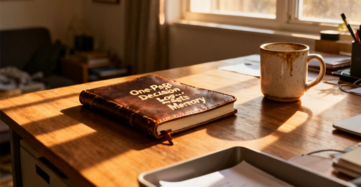 A One-Page Decision Log Beats Memory for Team Choices — desk scene