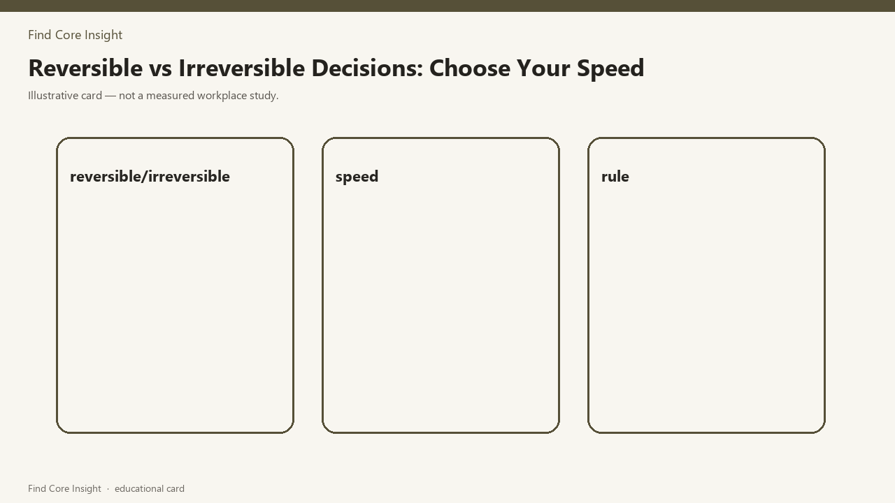 Reversible vs Irreversible Decisions: Choose Your Speed — illustrative card