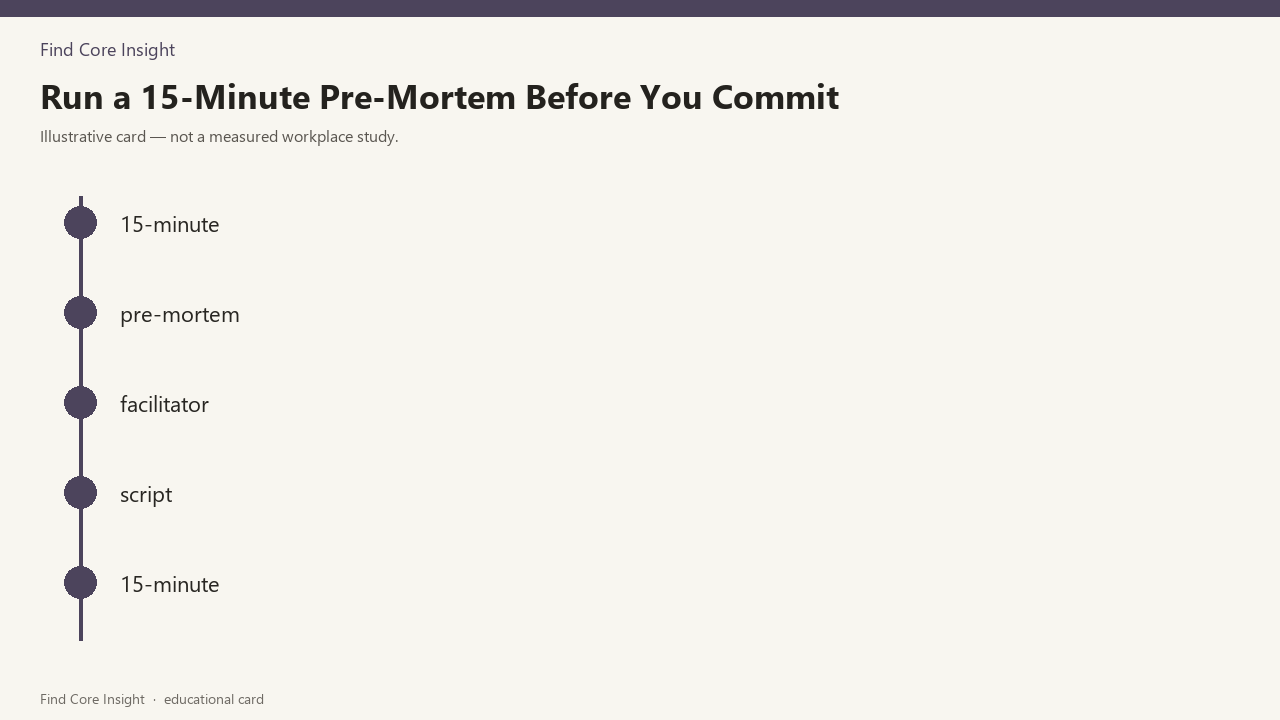 Run a 15-Minute Pre-Mortem Before You Commit — illustrative card