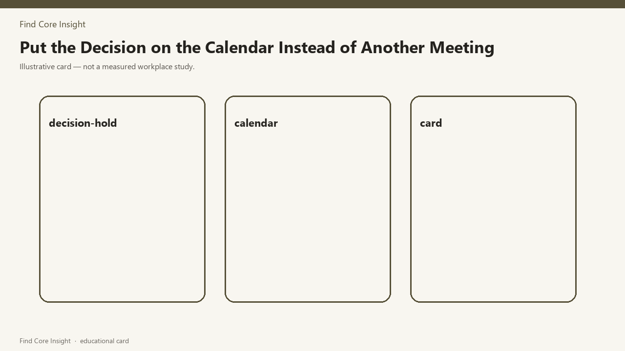 Put the Decision on the Calendar Instead of Another Meeting — illustrative card