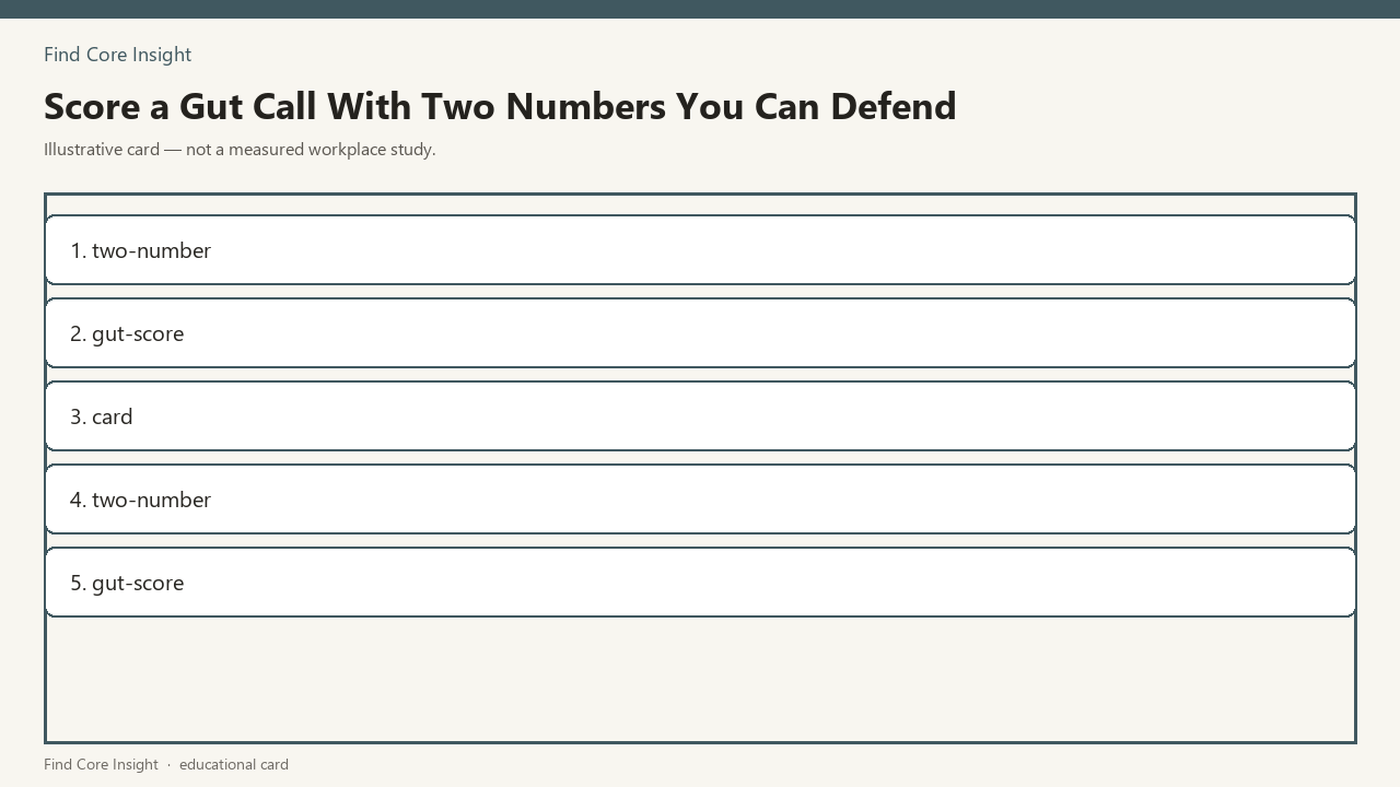 Score a Gut Call With Two Numbers You Can Defend — illustrative card
