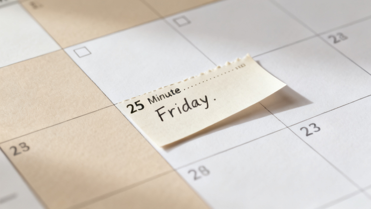 A Friday 25-Minute Weekly Review Script — desk detail