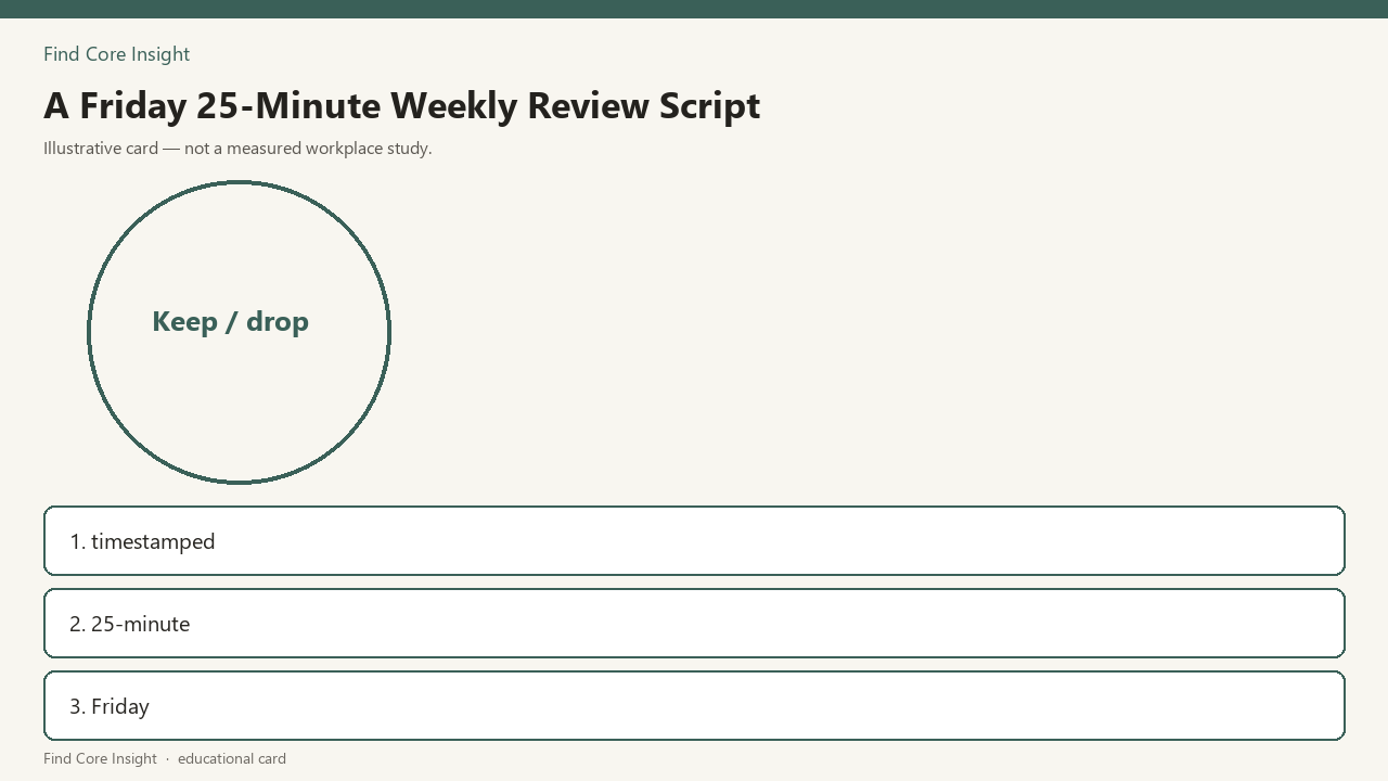 A Friday 25-Minute Weekly Review Script — illustrative card