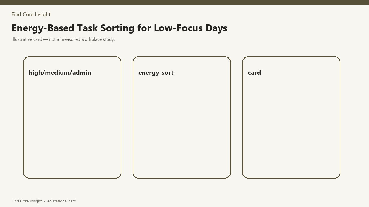 Energy-Based Task Sorting for Low-Focus Days — illustrative card