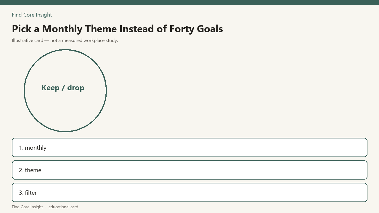 Pick a Monthly Theme Instead of Forty Goals — illustrative card