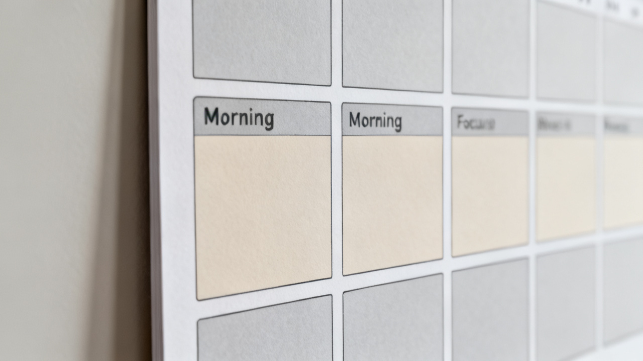 Protect a Two-Hour Morning Focus Block Without Guilt — desk detail