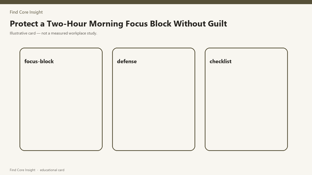 Protect a Two-Hour Morning Focus Block Without Guilt — illustrative card